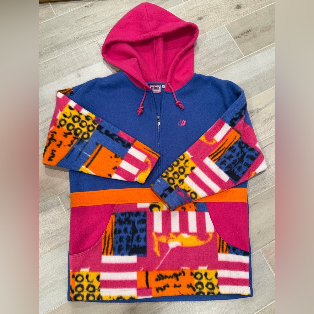 Vintage Prince Red and Blue Fleece Hoodie